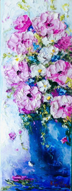 ​"Always Take My Hand" 12x4" Oil Knife Painting on Canvas