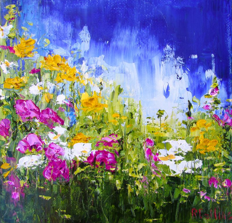​"After the Rain​" 6x6" Oil Knife Painting on Canvas