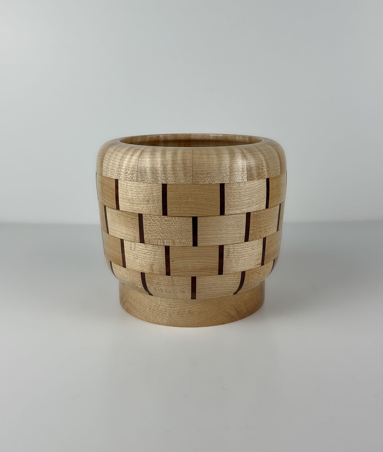 5.5" Maple with Walnut Inserts Bowl
