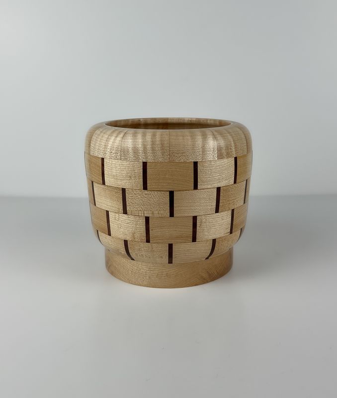 5.5" Maple with Walnut Inserts Bowl