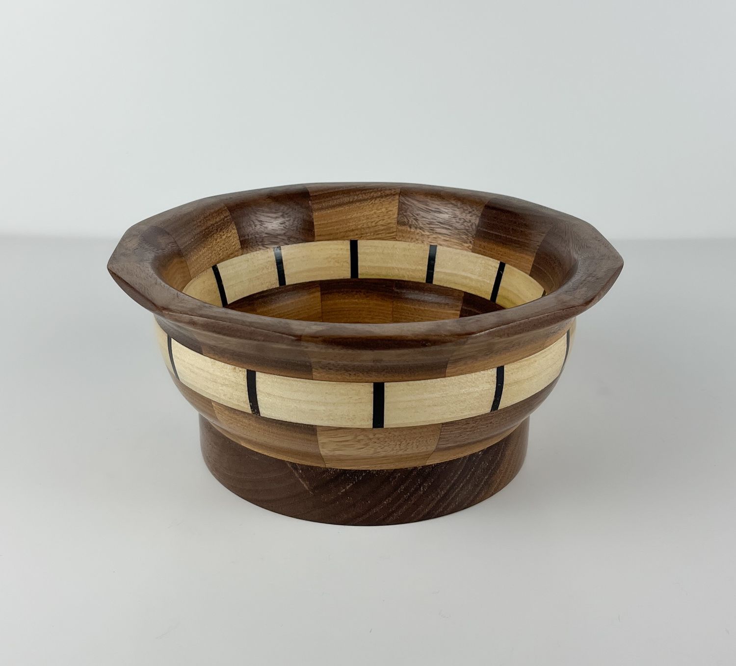 7.5" Walnut with Maple Ring Wood Bowl