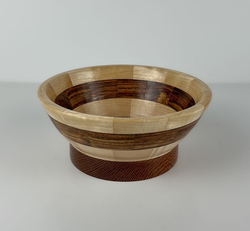 7.5" Lacewood Base with Walnut & Rosewood Wood Bowl