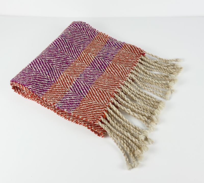 Hand Woven Hand Dyed Donegal Tweed Merino Wool Scarf