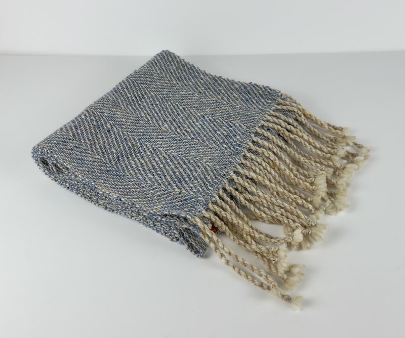 Hand Woven Hand Dyed Donegal Tweed Merino Wool Scarf