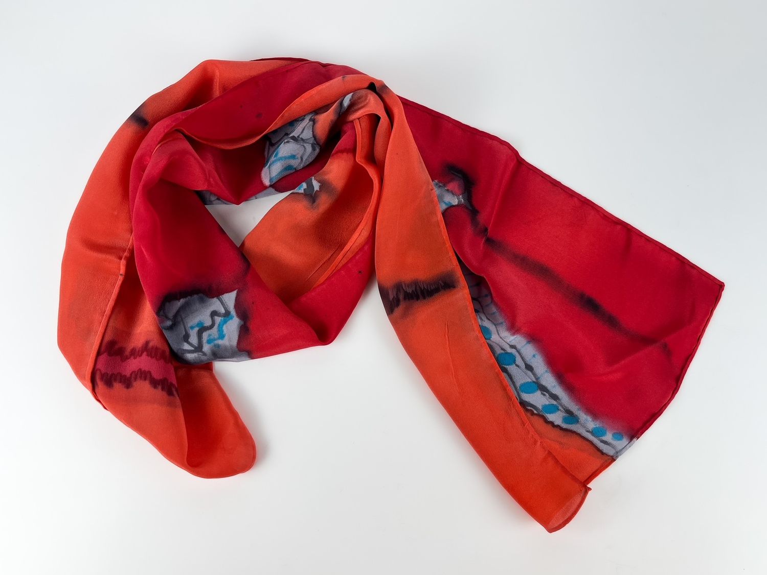 Silk Scarf Hand Painted 57x11"