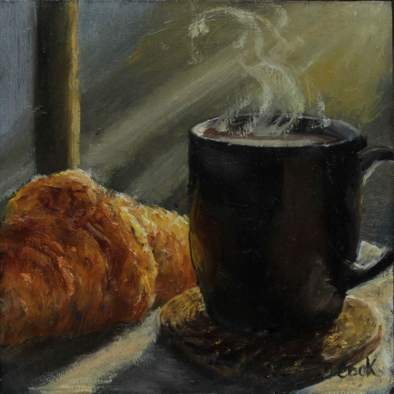 "Breakfast Club" 6x6" Framed 7x7" Oil Collection