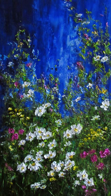 "Slow Dancing on a Warm Summer Night" 15x30" Oil Knife Painting