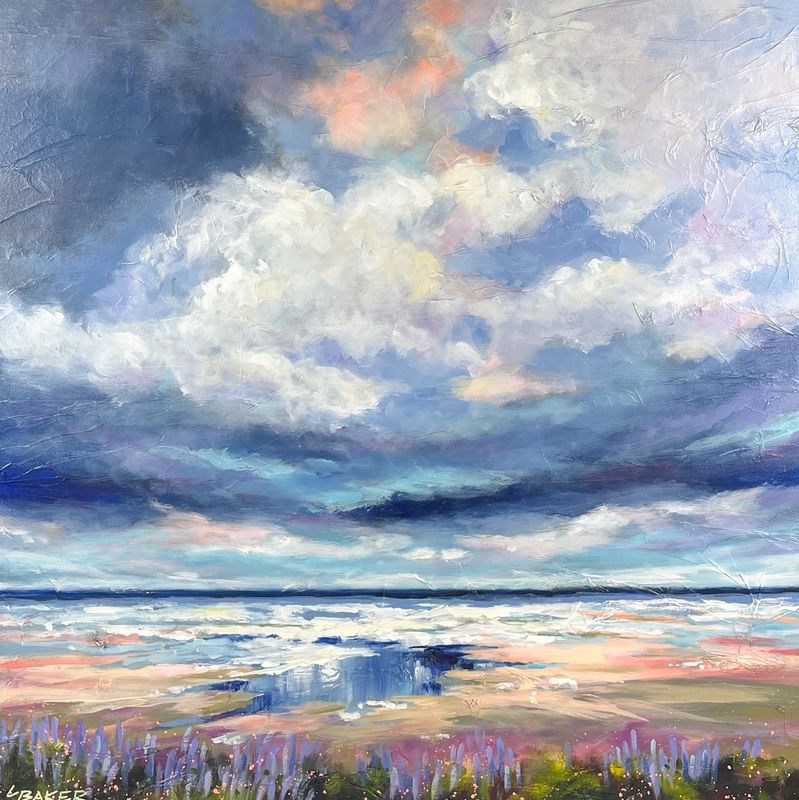 "Feels like Summer" 30x30" Acrylic Painting on Canvas