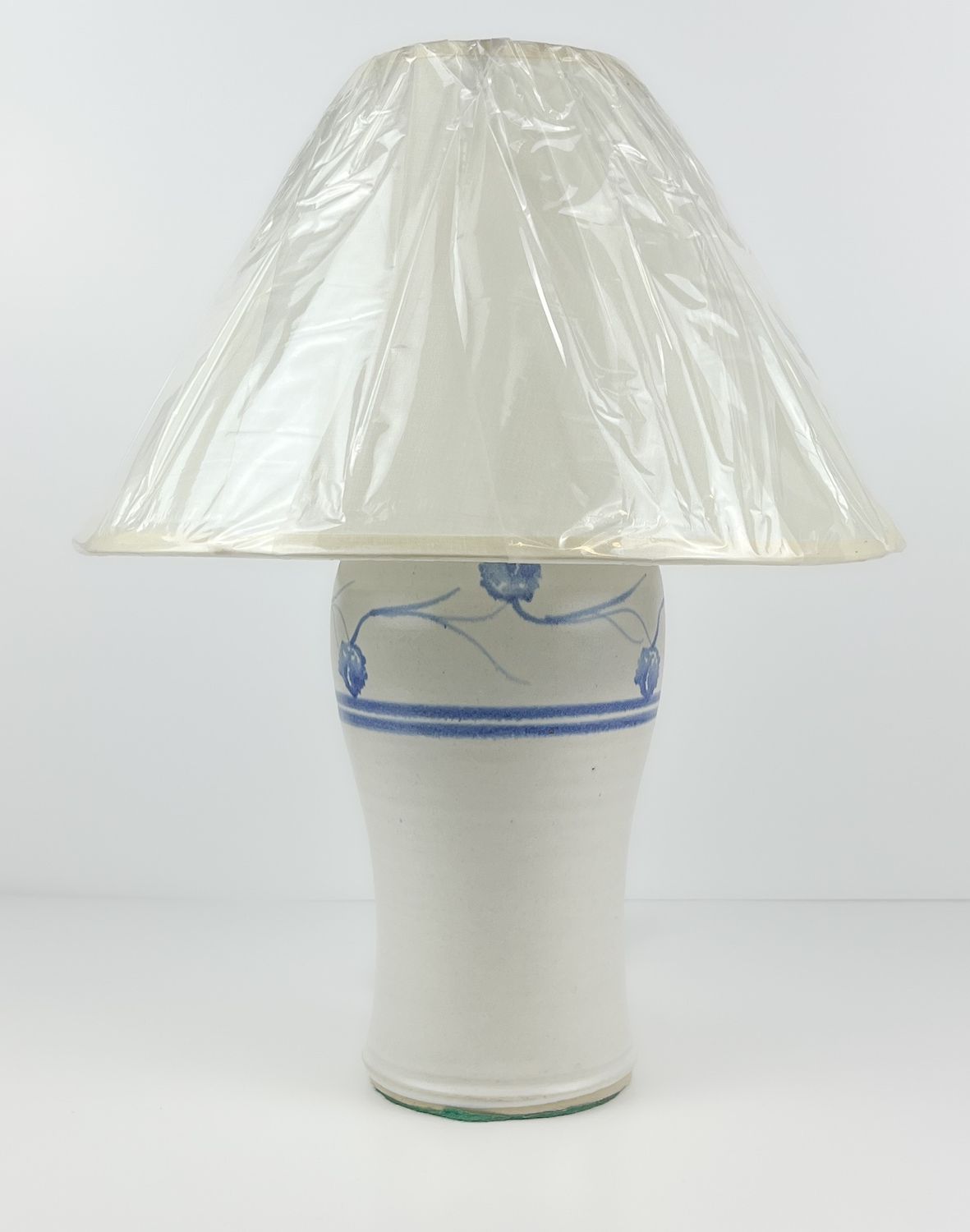Blue Stoneware Lamp