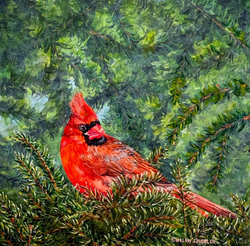 "No Place to Hide" 12x12x1.5" Acrylic on Cradled Wood