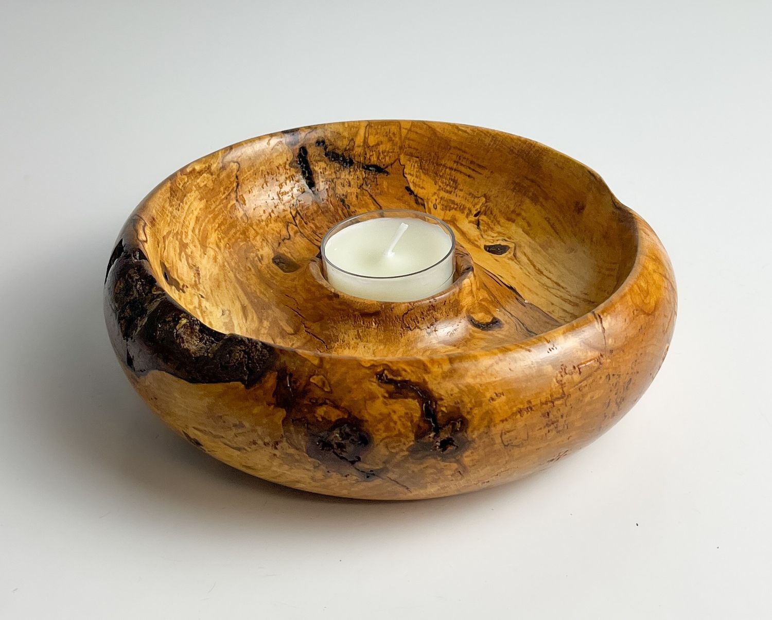 Cherry Burl Tea Light Holder