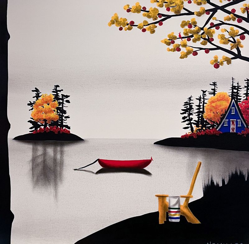 "The Lonely Leaves" 19.75x19.75" Acrylic & Charcoal on Canvas