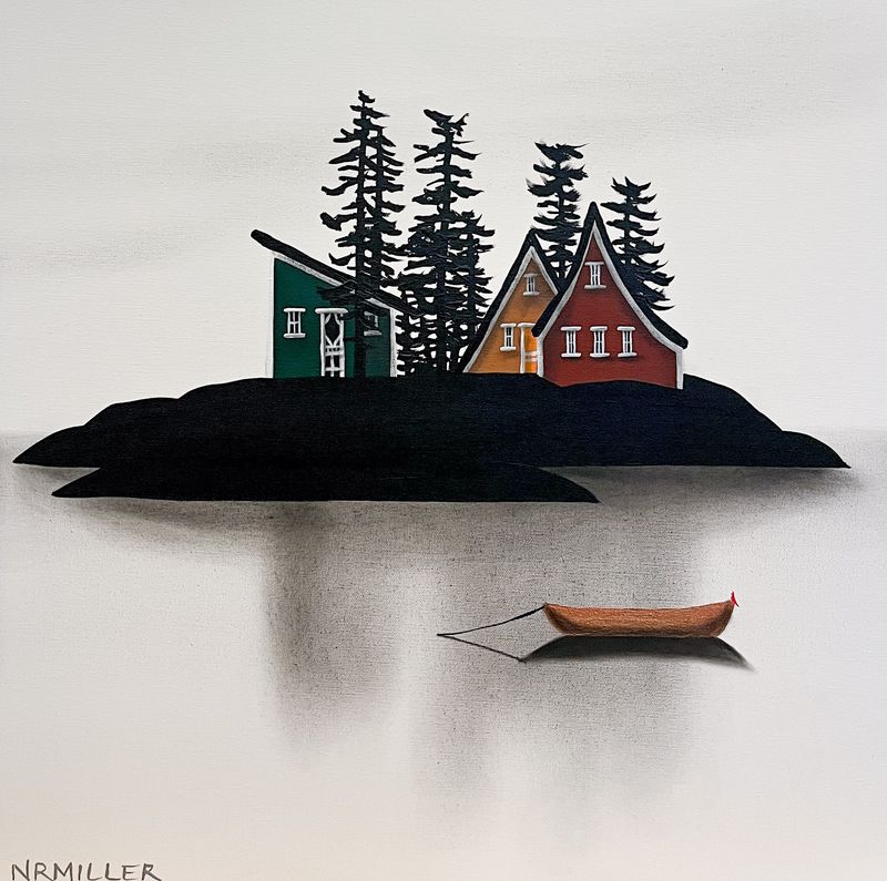 "Here on Earth" 19.75x19.75" Acrylic & Charcoal on Canvas