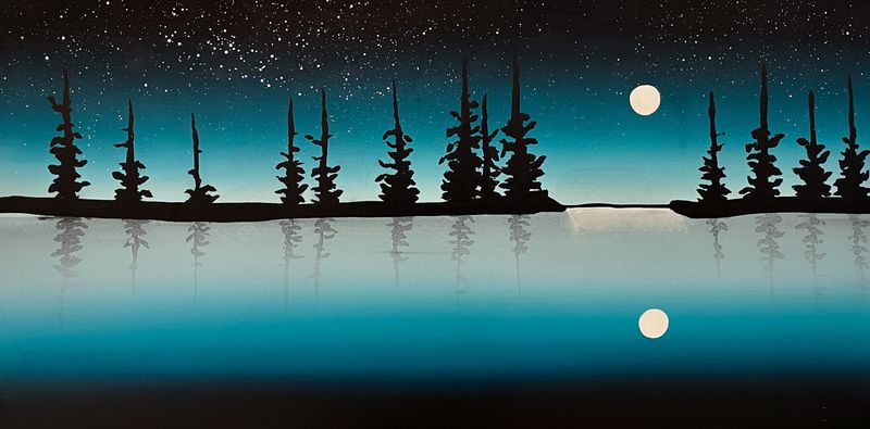 "Moon Dance" 18x36" Acrylic Painting
