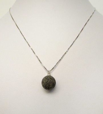 Necklace Concrete with black sand ball