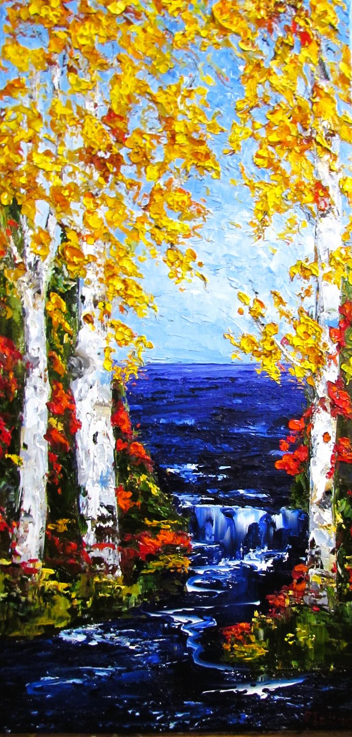 "A Time for Reflection and New Beginnings" 12 x 24"  Oil Knife Painting