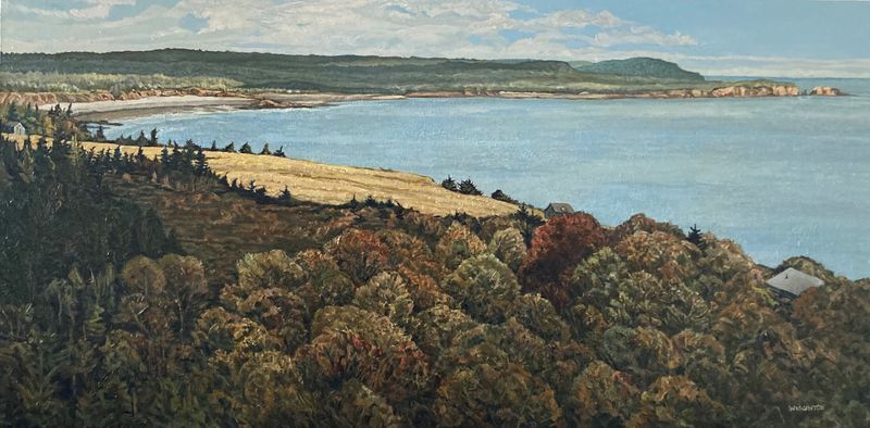 "View of Duck Pond Beach" 18 x 36" Acrylic & Oil