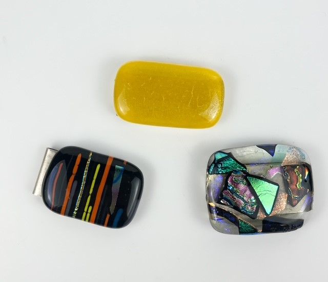Glass Blown Money Clips Sterling Silver