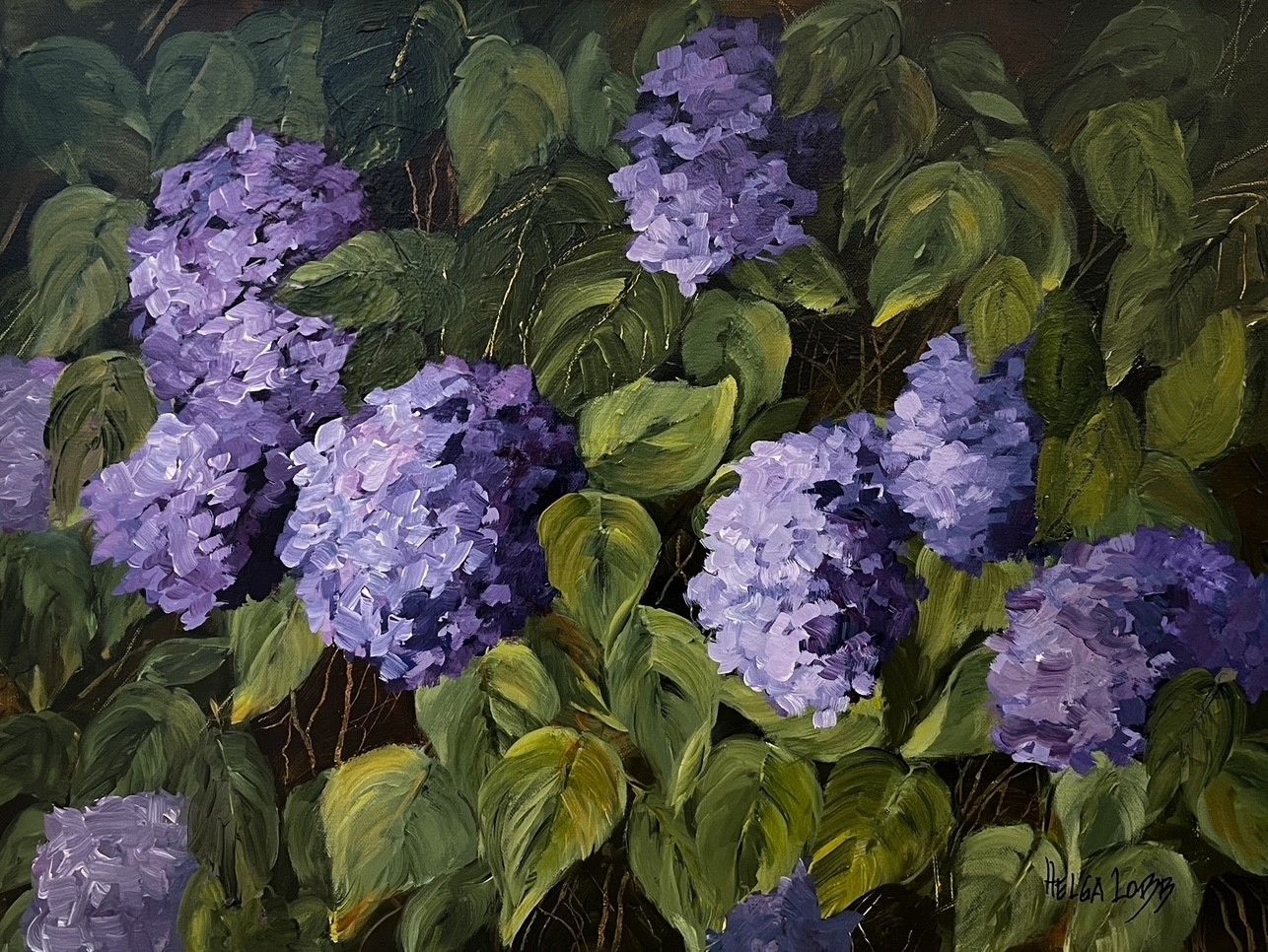 "Blue Hydrangeas" 18x24" Acrylic on Canvas