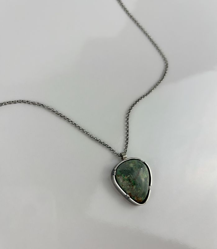 Green Triangle Stone Pendant