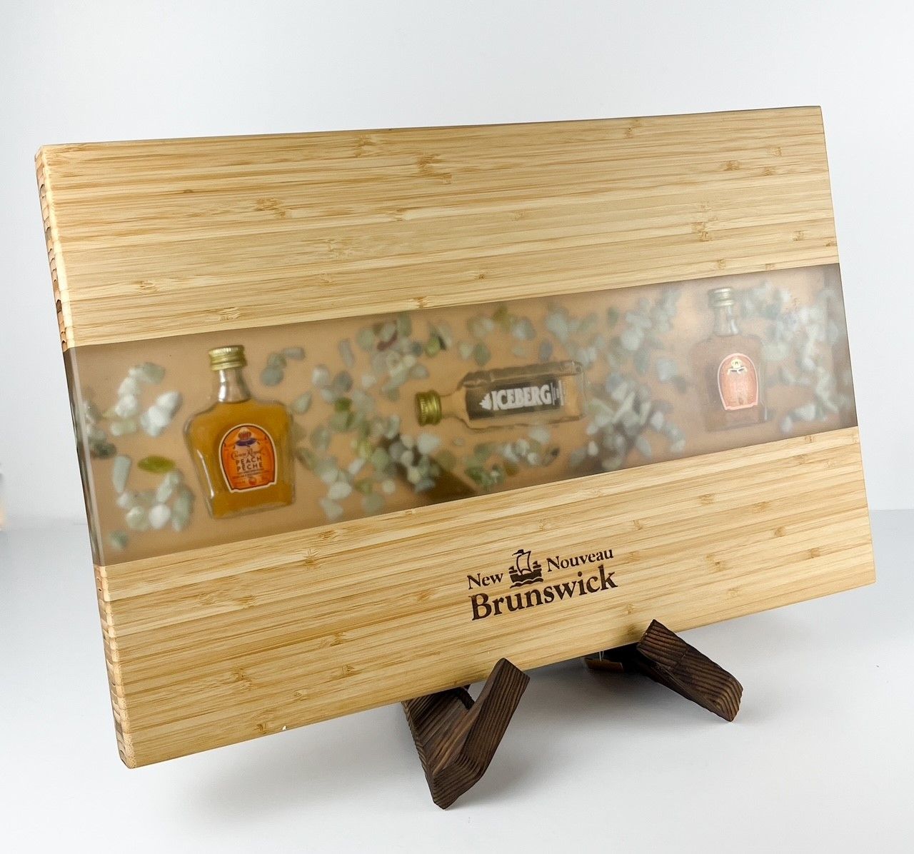 On the Rocks Epoxy Charcuterie Board with Stand 12x18"