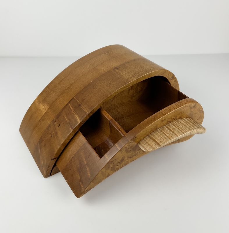 Comet Box : Toasted Curly Birdseye Jewellery Box