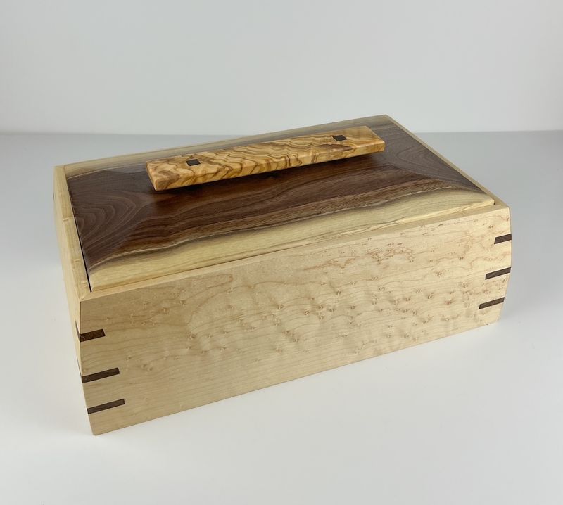 Large Wooden Keepsake Box With Trays 12x7x25x4"