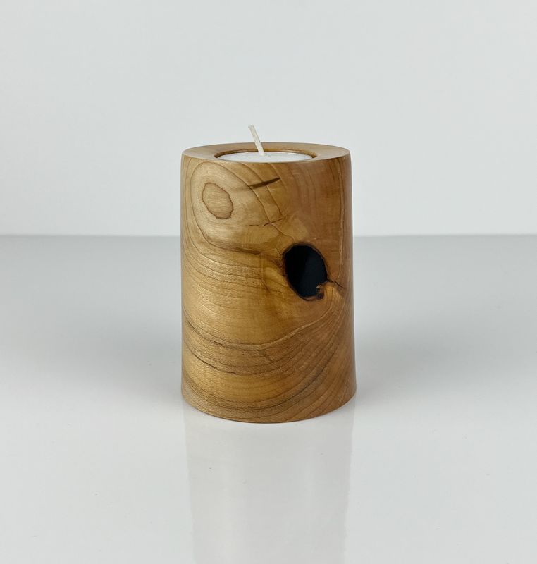 Tapered Maple Tealight Holder 4"