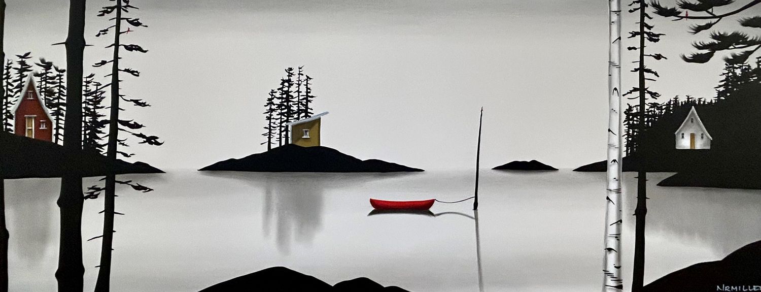 "I'll be Waiting" 24x60" Acrylic & Charcoal on Canvas