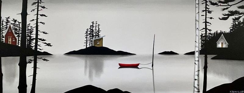 "I'll be Waiting" 24x60" Acrylic & Charcoal on Canvas