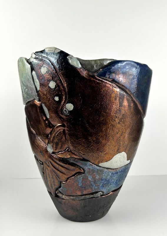 Decorative Raku Whale Bowl Decorative Raku Whale Bowl