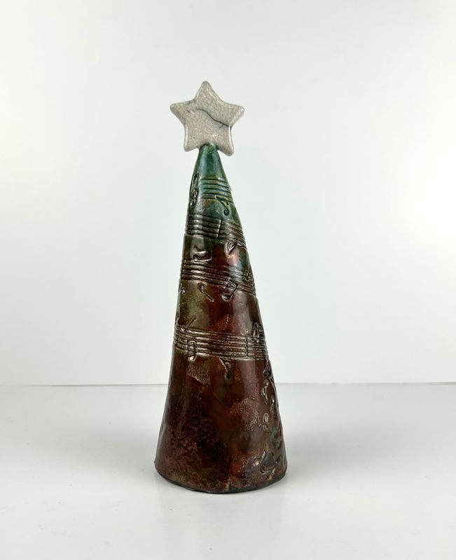 Raku Pottery Christmas Tree with Star Raku Pottery Christmas Tree with Star