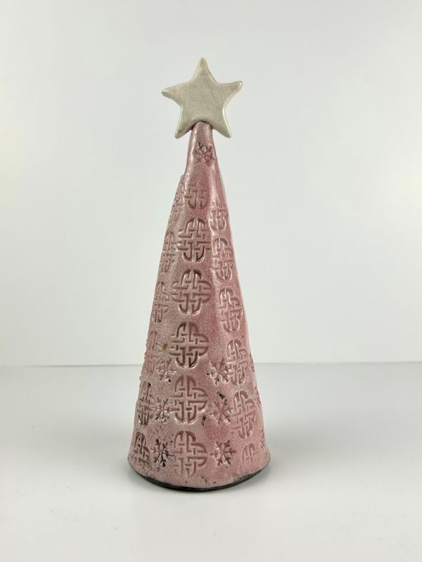 Raku Pottery Christmas Tree with Star