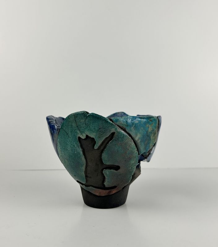 Decorative Raku Cat Bowl Decorative Raku Cat Bowl