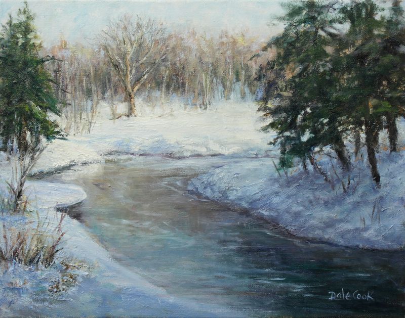 "Winters Quiet Oasis" 11x14" Oil on Canvas