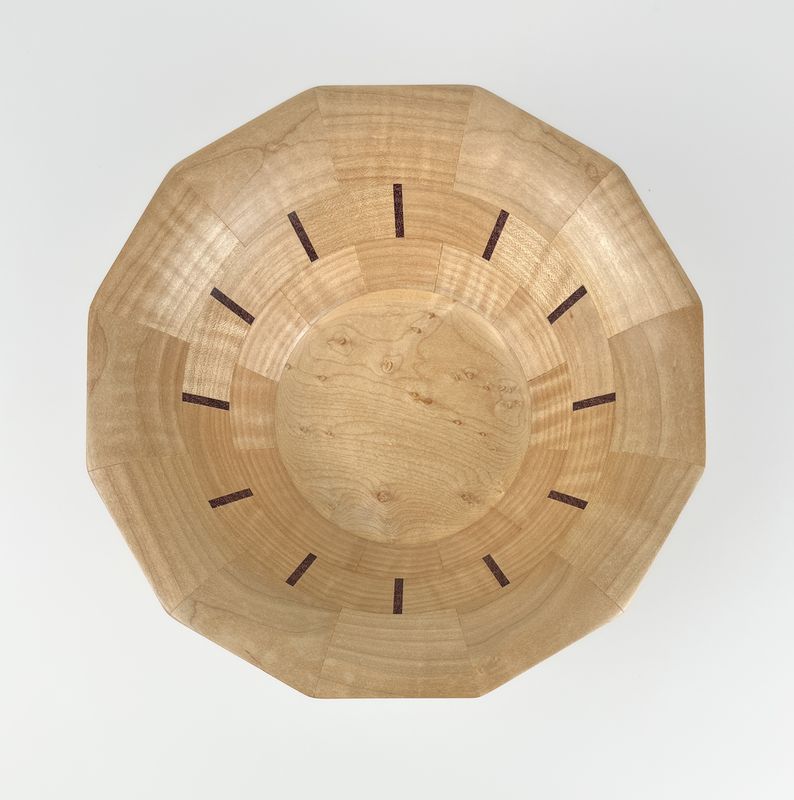 8 1/2" Bowl Birds Eye, Ribbon Maple &amp; Walnut