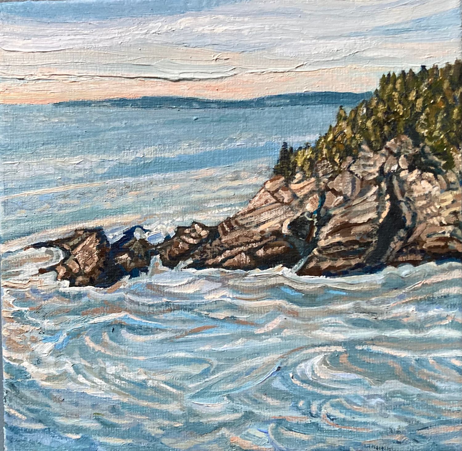 "View from Williams" 6x6" Acrylic & Oil on Canvas