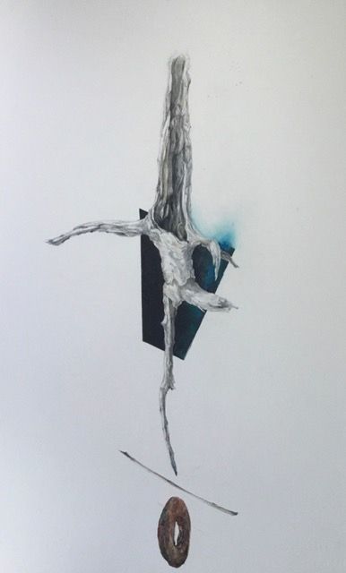 "Joy" 12x20" Framed 18.25x27" Watercolor