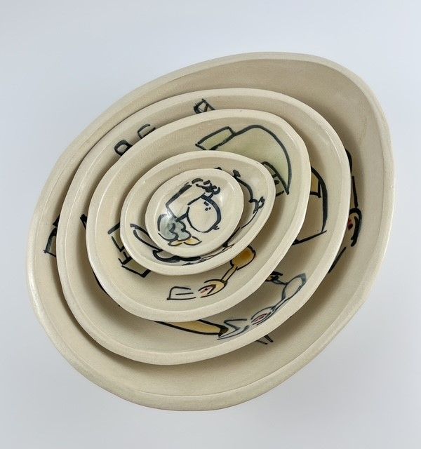 Whimsical 5 Piece Oval Nesting Set (SET OF 5)