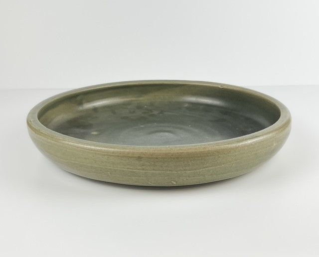 Japonesque Pottery Matte Green Glaze Platter
