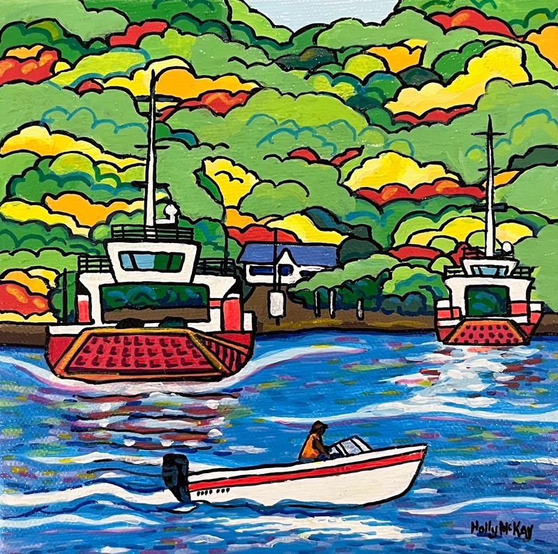 "Crossing at the Kingston Peninsula" 6x6" Acrylic on Canvas