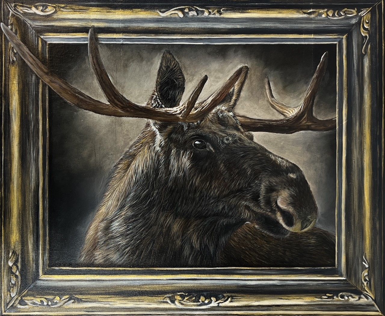 "Alces Portrait" 24x20"  Acrylic Painting on Canvas