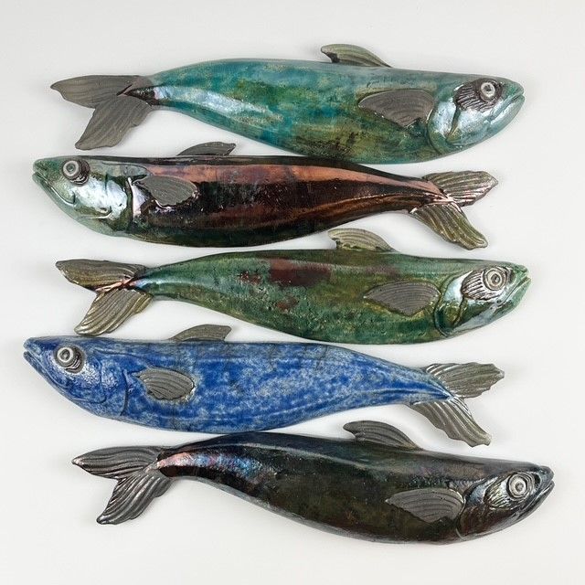 Mackerel Raku Pottery Fish Mackerel Raku Pottery Fish
