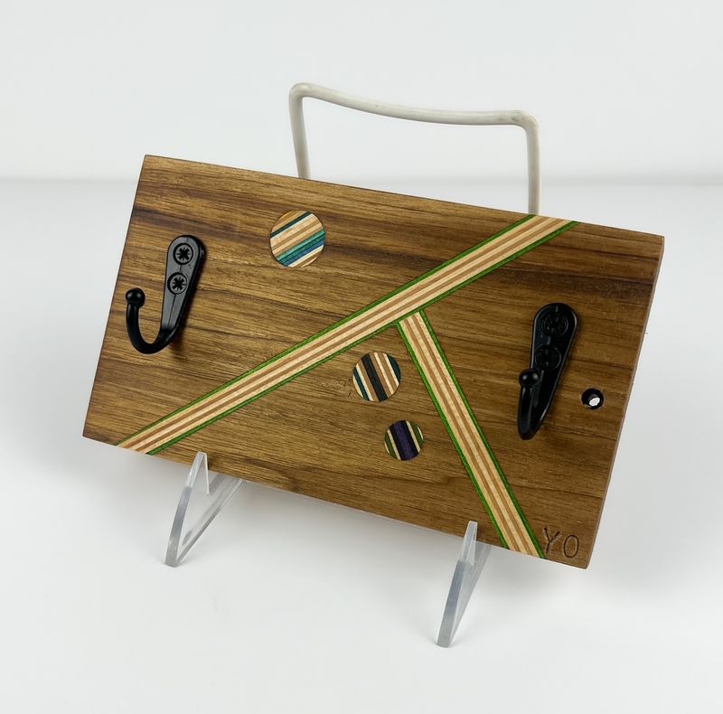 Wall Hook made with Various woods & Repurposed Skateboard Wall Hook made with Various woods & Repurposed Skateboard