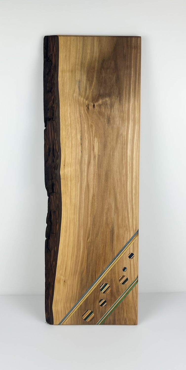 Walnut Inlay Board with repurposed skateboard