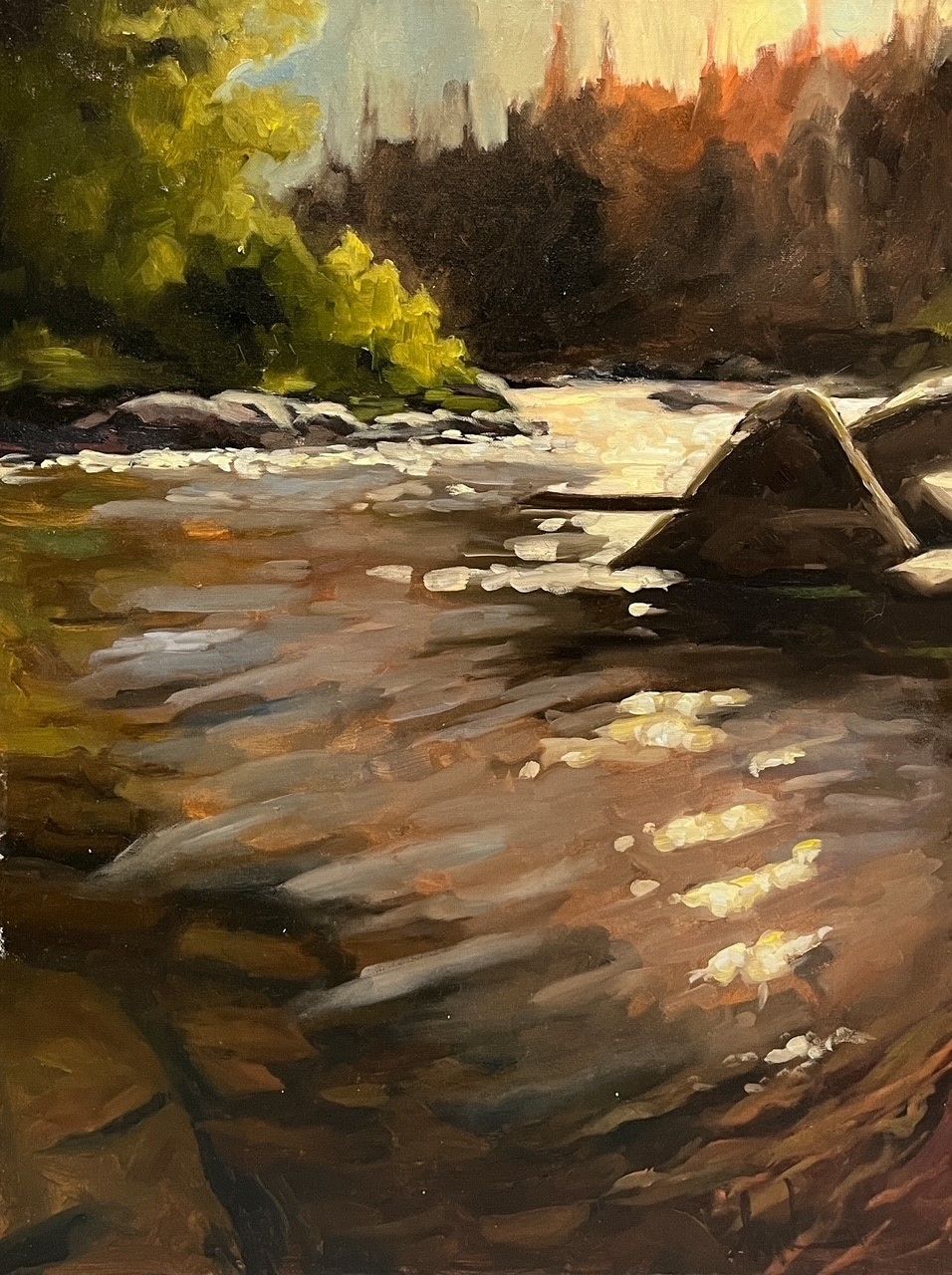 "Riviere a La Truite" 18x24" Oil on Canvas