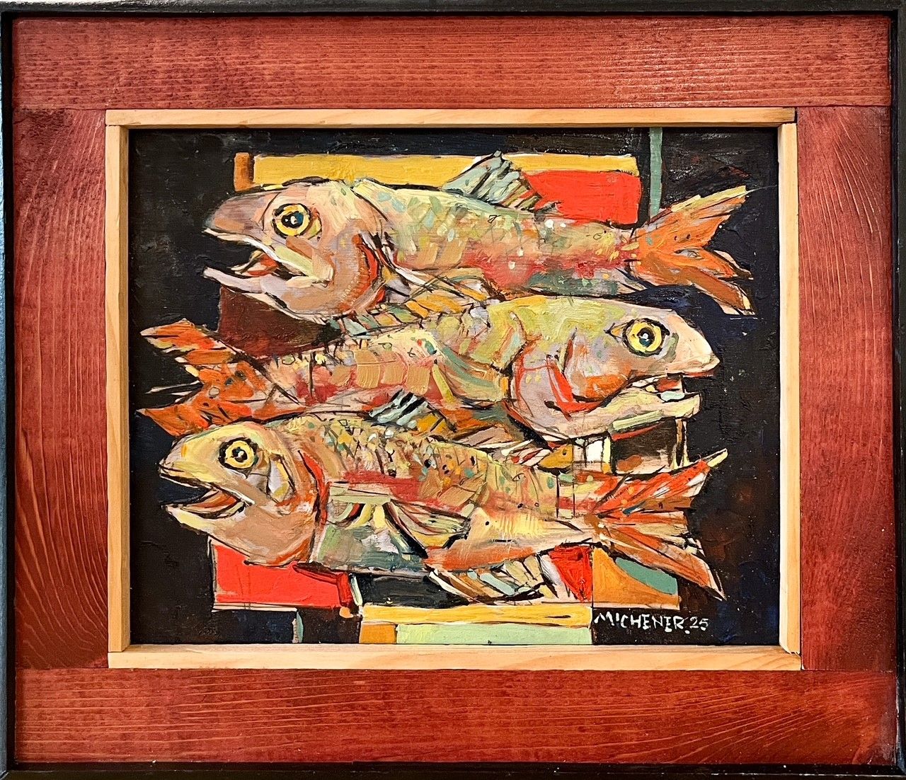 "Fish Study 2025" 11.5x13.25" Oil Painting Framed