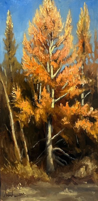 "Fall's Fire" 12x24" Oil on Canvas