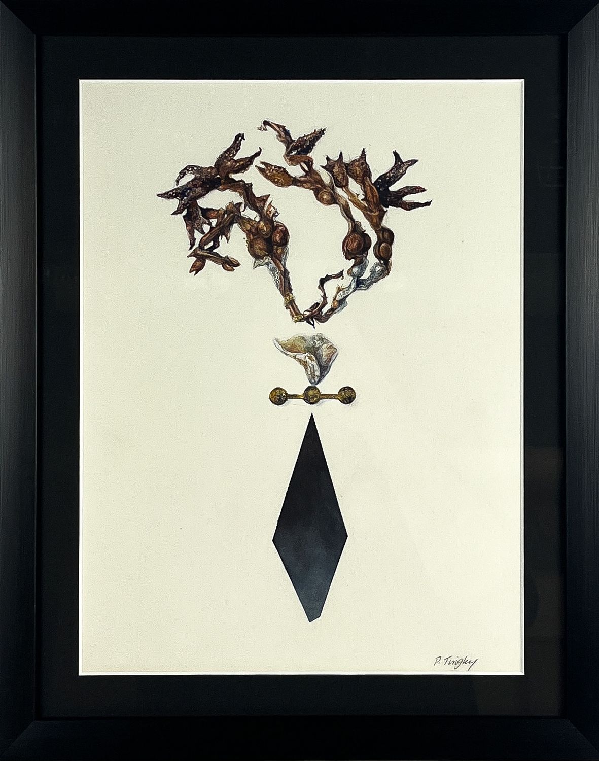 "Balance" Watercolour and Rice Paper 8.5x11.5" Framed 12x15"