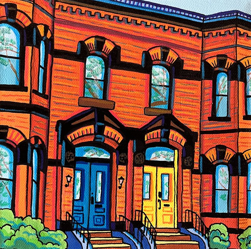 "Germain Street Doors" 8x8 Acrylic